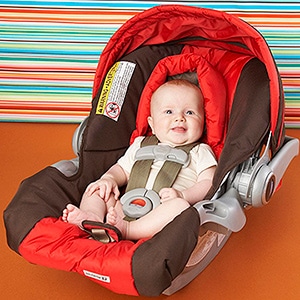 car seat with baby